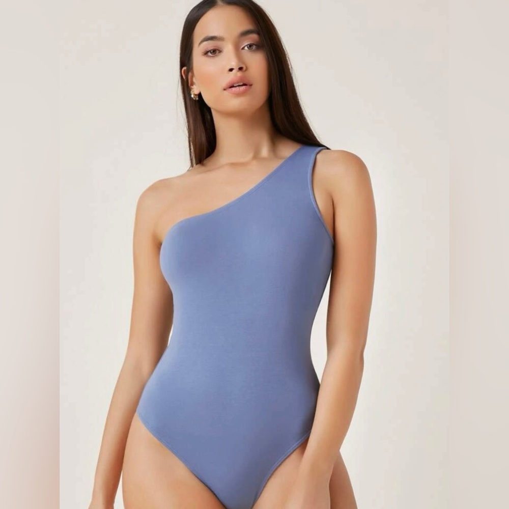 One Shoulder Solid Bodysuit